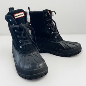 HUNTER Womens “Sussex” Insulated Waterproof Rubber Suede Duck Rain boots Size 10